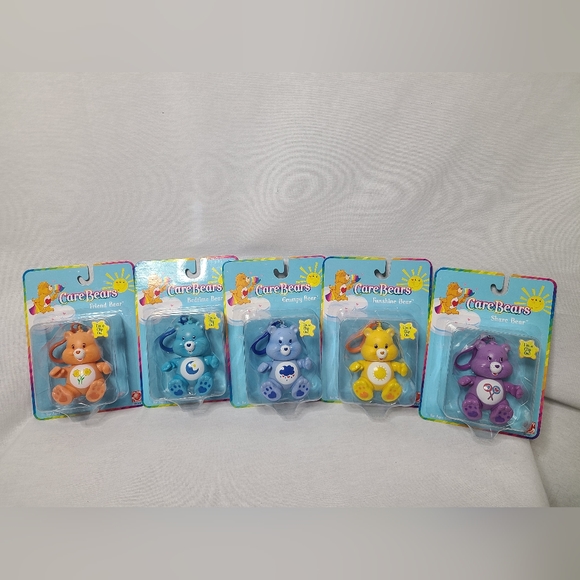 Care Bears- 2002 Clip On Poseable Keychain lot 5 includes NIB - Picture 1 of 9